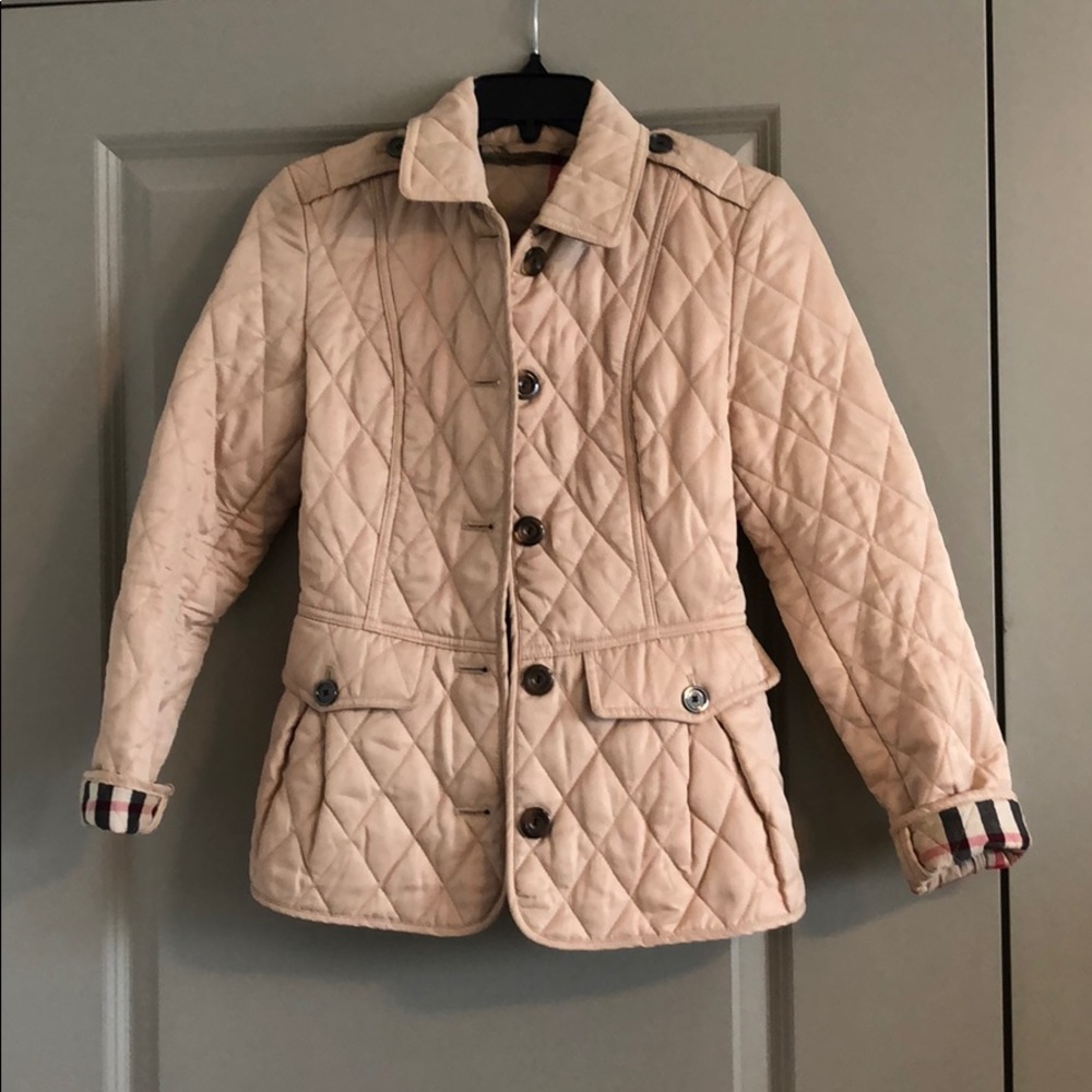 Tan Burberry Quilted Jacket